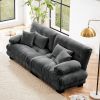 Cloud Couch 2 Seater Sofa for Living Room, Chenille 2 - Seat sofa with 2 Lumbar pillows and 2 throw pillows - Grey