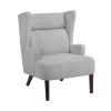 Contemporary Grey Wingback Accent Chair Chenille Upholstery Plywood Frame Living Room Furniture 1pc - as Pic