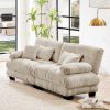 Cloud Couch 2 Seater Sofa for Living Room, Chenille 2 - Seat sofa with 2 Lumbar pillows and 2 throw pillows - Light coffee