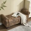 Coolmore Storage Ottoman 55.12 Inches Upholstered Fabric Storage Ottoman Bench,Button Tufted Ottoman with Storage, 275lbs - as Pic