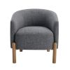 Style Comfort Accent Chair Gray Upholstery Durable Frame Solid Wood Legs Contemporary Living Room Furniture 1pc - as Pic