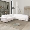 Yohan Reclining Sectional Sofa - White Boucle - as Pic