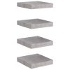 Floating Wall Shelves 4 pcs Concrete Gray 9.1"x9.3"x1.5" MDF - Grey