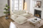 99*69" Modular Sectional Living Room Sofa Set, Modern Minimalist Style Couch, Upholstered Sleeper Sofa, White