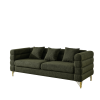 3-seater + 3-seater Combination sofa.Green teddy - as Pic