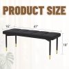 47*16 Inch Multifunctional Black Shoe Bench - Faux PU Cushion, Sturdy Metal Legs With Gold Accents
