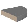 Floating Corner Shelves 4 pcs High Gloss Gray 9.8"x9.8"x1.5" MDF - Grey