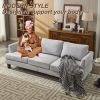 Fabric 3 Seater Couch with 2 USB, Comfortable Sectional Couche and Sofa- Light Grey
