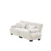 Cloud Couch 2 Seater Sofa for Living Room, Chenille 2 - Seat sofa with 2 Lumbar pillows and 2 throw pillows,Chenille White - as Pic