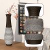 39-Inch Tall Standing Designer Floor Vase - Durable Artificial Rattan - Elegant Two-Tone Dark Brown Finish