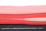 Outdoor Patio Chaise Lounge Chair,Lying in bed with PE Rattan and Steel Frame,PE Wickers,Pool Recliners- Black+Red