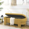 Linen Fabric Upholstered Bench with Large Storage Space for the Living Room, Entryway and Bedroom,yellow( 51.5''x20.5''x17'' ) - as Pic