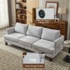 Fabric 3 Seater Couch with 2 USB, Comfortable Sectional Couche and Sofa- Light Grey