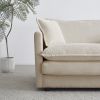 Modern Fabric Loveseat Sofa Couch for Living Room, Upholstered Large Size Deep Seat 2-Seat Sofa with 4 Pillows ,Beige Chenille - as Pic