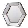 21" x 18" Hexagon Wall Mirror with Traditional Silver Finish, Home Decor Accent Mirror for Living Room, Entryway, Bedroom - as Pic