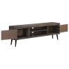 TV Stand Solid Wood Mango 55.1"x11.8"x17.7" - Grey