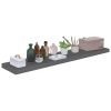Floating Wall Shelf High Gloss Gray 47.2"x9.3"x1.5" MDF - Grey
