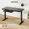 1PC 48-Inch Height Adjustable Electric Standing Desk with DrawerHome Office Desks - Black