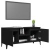 TV Stand with Metal Legs Black 40.7"x13.8"x19.7" - Black