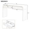 Unique Modern Rounded Silhouette and Smooth Surface Console Table with 2 Drawers for Living Room and Entryway - Apricot Cream - MDF