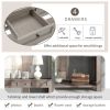 Console Table/Sofa Table with Storage Drawers and Bottom Shelf for Entryway Hallway - Gray Wash - Solid Wood