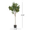 59 Inch Artificial Lemon Tree, Faux Lemon Plastic Fruit Tree for Indoor Home Decor Office Living Room - Green - Iron+Plastic