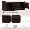 Storage Bench with 2 Drawers and 2 Cabinets,Shoe Bench with Removable Cushion for Living Room,Entryway - Espresso - Solid Wood