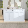 Kitchen Sideboard Storage Buffet Cabinet with 2 Drawers & 4 Doors Adjustable Shelves for Dining Room,Living Room - White - Particle Board