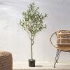 59 Inch Artificial Olive Tree, Large Olive Plants for Home Decor and Housewarming Gift - Green - Iron+Plastic