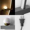 2-Pack Modern Orb Arc Wall Lamp, Plug in Wall Sconces for Living Room Bedside  - black