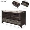 Storage Bench with Removable Basket and 2 Drawers,Fully Assembled Shoe Bench with Removable Cushion - Espresso - Solid Wood