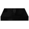 Floating Wall Shelves 2 pcs High Gloss Black 9.1"x9.3"x1.5" MDF - Black