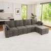 Modular Sectional Sofa Convertible L Shaped Sofa Couch Set with Storage for Living Room, (Grey) - as Pic