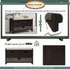 Storage Bench with Removable Basket and 2 Drawers,Fully Assembled Shoe Bench with Removable Cushion - Espresso - Solid Wood
