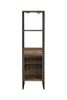 Weathered Oak and Black Wine Rack with 1 Drawer - as Pic