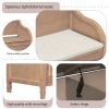 Rustic Style Solid wood Entryway Multifunctional Storage Bench with Safety Hinge - Brown+Beige - MDF