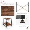 Compact Computer Desk Workstation with 4 Tier Shelves for Home and Office - Brown