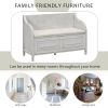 Rustic Style Solid wood Entryway Multifunctional Storage Bench with Safety Hinge - Gray Wash - MDF