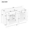 Kitchen Sideboard Storage Buffet Cabinet with 2 Drawers & 4 Doors Adjustable Shelves for Dining Room,Living Room - Antique White - Particle Board