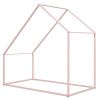 Twin Size Metal House Bed Kids Bed, Pink - as pic
