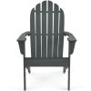 Wooden Outdoor Lounge Chair with Ergonomic Design for Yard and Garden - Gray