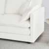Modular Sectional Sofa for Living Room,U Shaped Couch 5 Seater Convertible Sectional Couch with 1 Ottoman ,White Chenille - as Pic