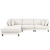 U_Style Modern Modular Sectional Sofa with Movable Ottoman, 110 Inch 4 Seat Sofa Set with 5 pillows, Unique Piping Stitch Design