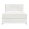 White High Gloss Finish Modern Full Bed 1pc LED Light Headboard Faux Leather Upholstered Wooden Furniture - as Pic