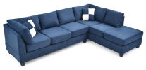 Malone G630B-SC Sectional (Without Ottoman) , NAVY BLUE - as Pic
