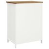Wardrobe 29.9"x20.5"x41.3" Solid Oak Wood - White