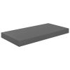 Floating Wall Shelves 4 pcs High Gloss Gray 19.7"x9.1"x1.5" MDF - Grey
