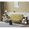 2 Pieces Wooden Modern Nightstand Set with Solid Wood Legs for Living Room - Grey