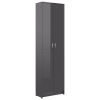 Hallway Wardrobe High Gloss Gray 21.7"x9.8"x74.4" Engineered Wood - Grey