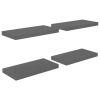 Floating Wall Shelves 4 pcs High Gloss Gray 19.7"x9.1"x1.5" MDF - Grey